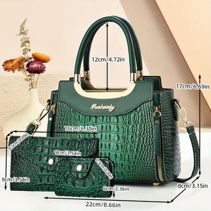 Crossbody Bag for Women – for Travel & Everyday Use, Crocodile Pattern Set Detachable – detail view 3