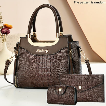 Crossbody Bag for Women – for Travel & Everyday Use, Crocodile Pattern Set Detachable – detail view 5
