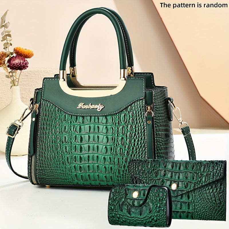 Crossbody Bag for Women – for Travel & Everyday Use, Crocodile Pattern Set Detachable – detail view 12