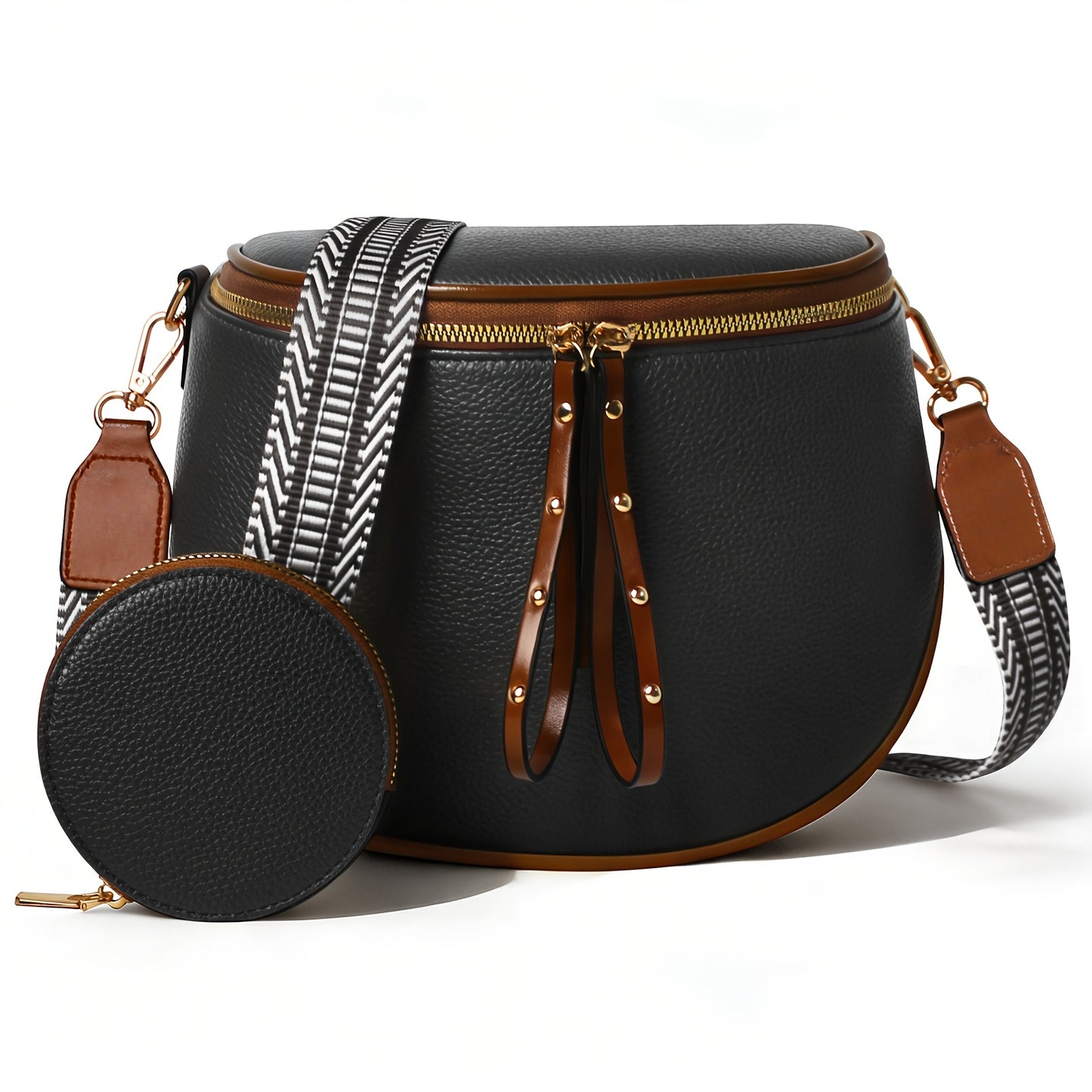 Crossbody Bag for Women – for Travel & Everyday Use, Detachable Strap Plaid Multi – detail view 2