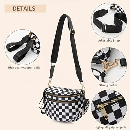 Crossbody Bag for Women – for Travel & Everyday Use, Detachable Strap Plaid Multi – detail view 14