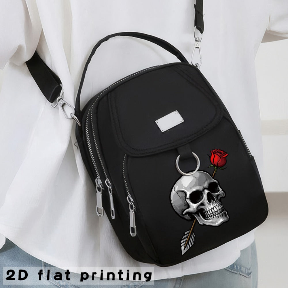 Crossbody Bag for Women – for Travel & Everyday Use, Rose Arrow Print Zipper Closure – detail view 9