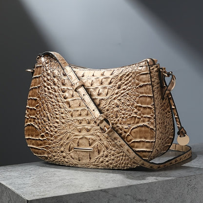 Crossbody Bag for Women – for Travel & Everyday Use, Crocodile Pattern Vintage Textured – detail view 14