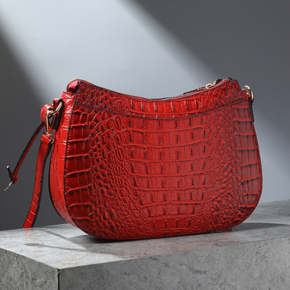 Crossbody Bag for Women – for Travel & Everyday Use, Crocodile Pattern Vintage Textured – detail view 23