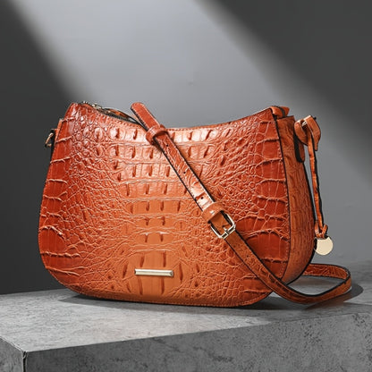 Crossbody Bag for Women – for Travel & Everyday Use, Crocodile Pattern Vintage Textured – detail view 12
