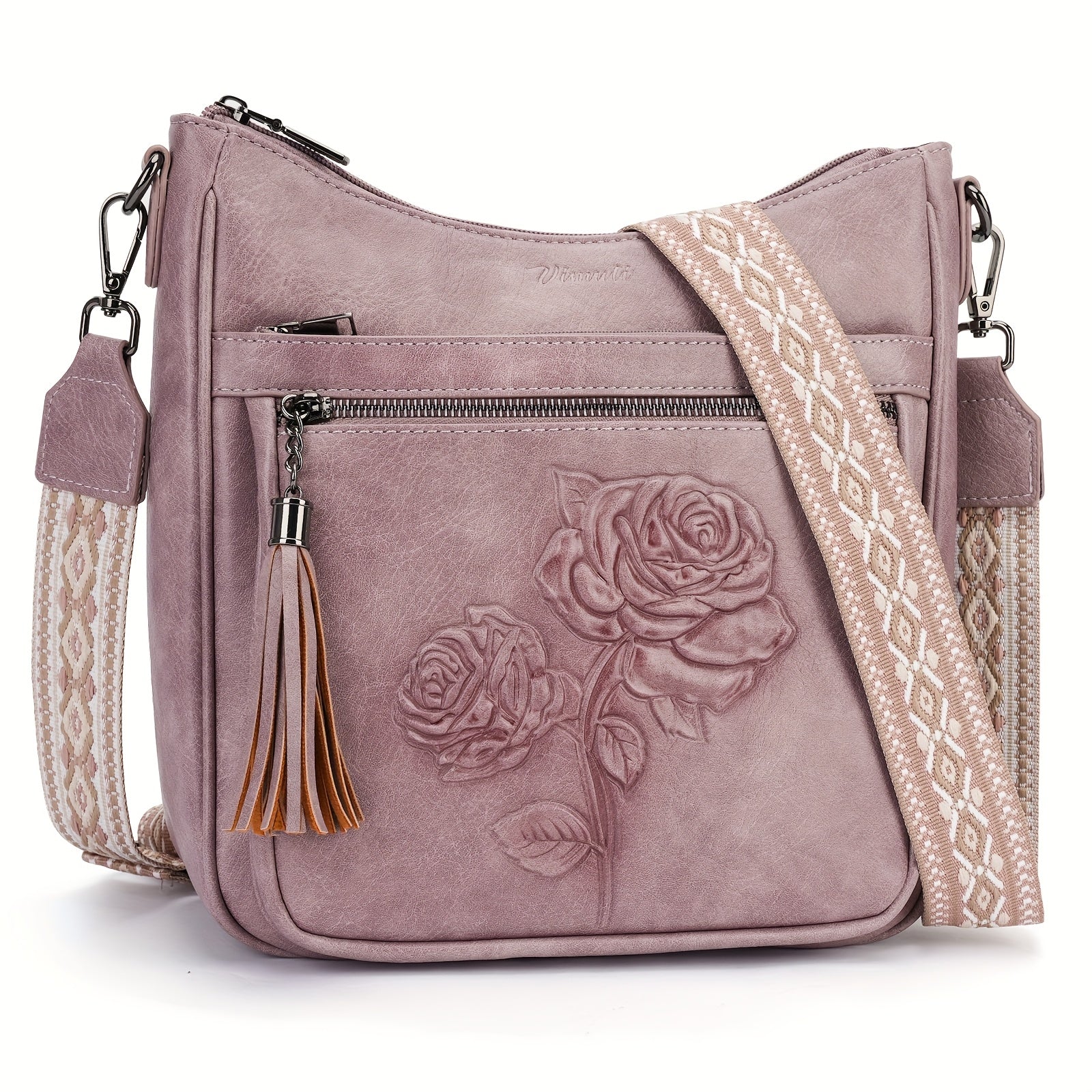 Crossbody Bag for Women – for Travel & Everyday Use, Vintage Pattern Adjustable Strap – detail view 5