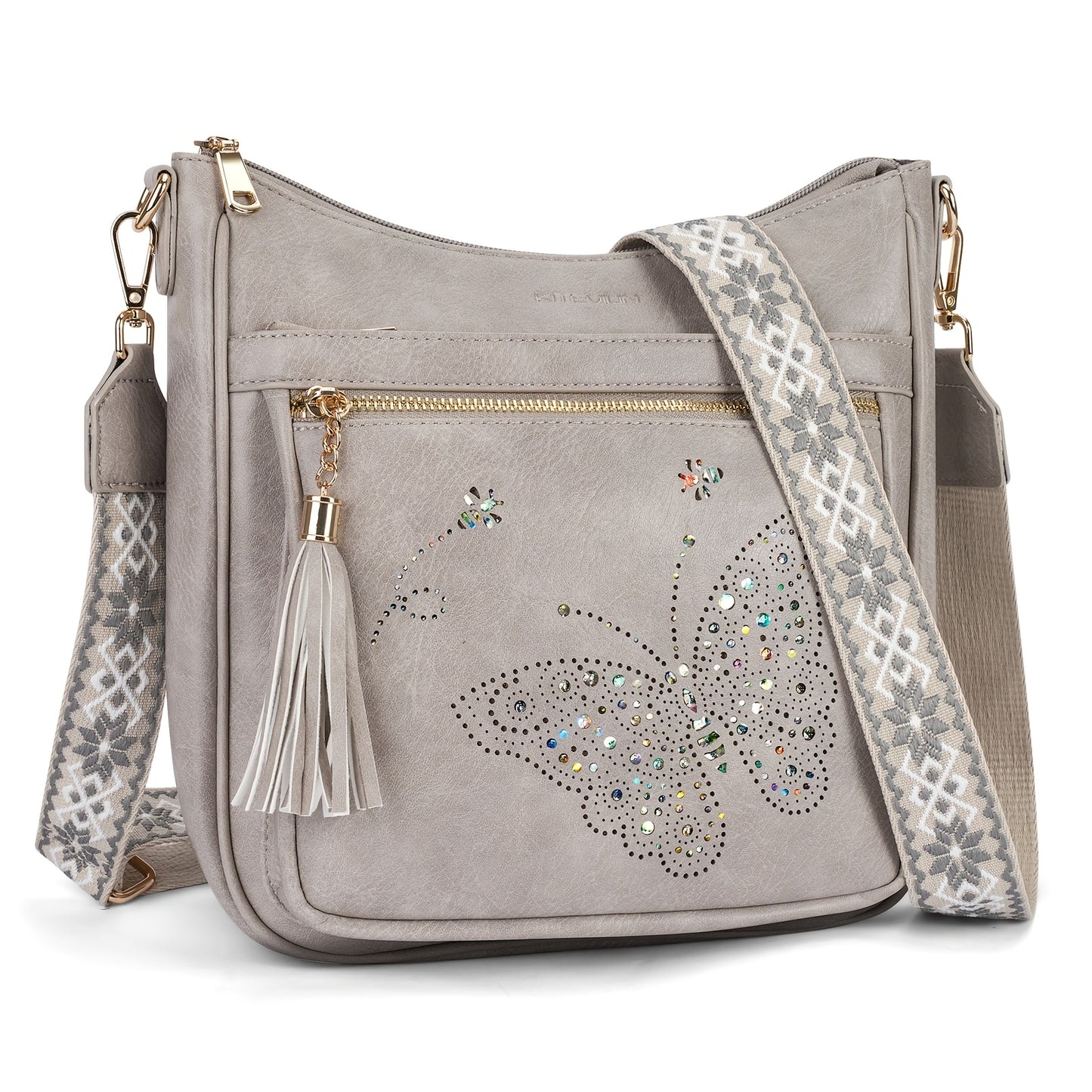 Crossbody Bag for Women – for Travel & Everyday Use, Vintage Pattern Adjustable Strap – front view - product view 17