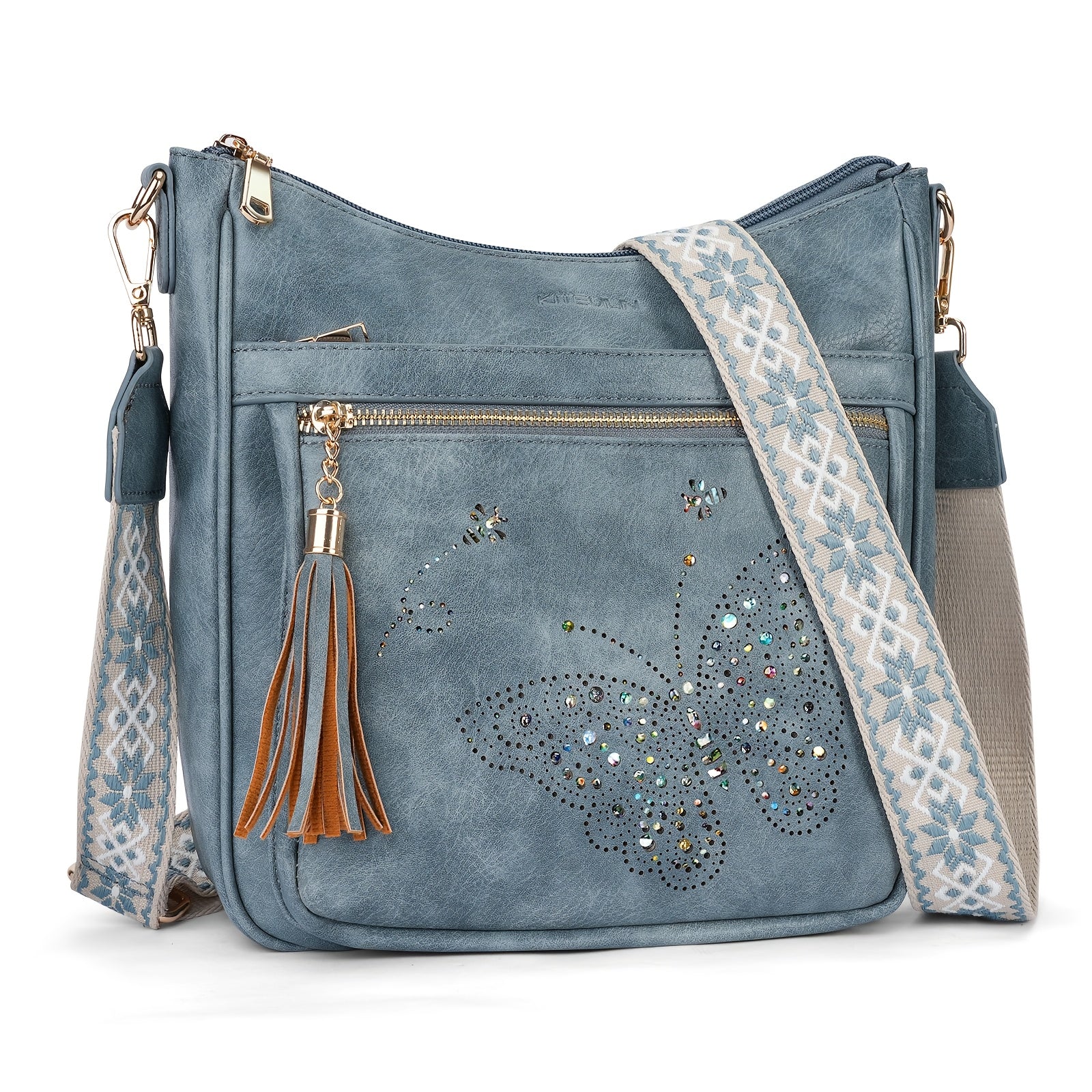 Crossbody Bag for Women – for Travel & Everyday Use, Vintage Pattern Adjustable Strap – detail view 3