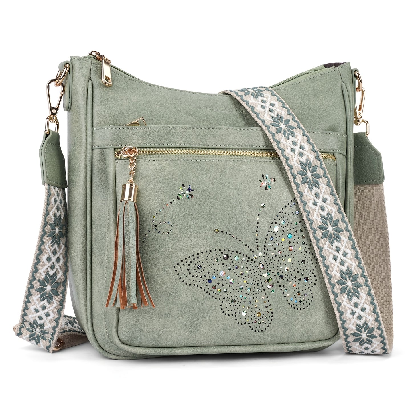 Crossbody Bag for Women – for Travel & Everyday Use, Vintage Pattern Adjustable Strap – alternate view