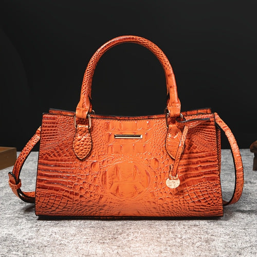 Crossbody Bag for Women – for Travel & Everyday Use, Alligator Print Luxury Zipper Party – front view