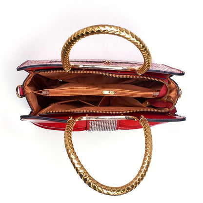 Crossbody Bag for Women – for Travel & Work, Bow Accent Faux Leather Luxury – detail view 4