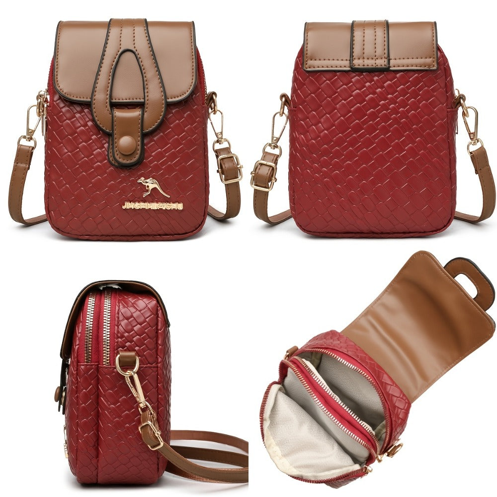 Crossbody Bag for Women – for Travel & Work, Woven Small Square Detachable Strap – detail view 9
