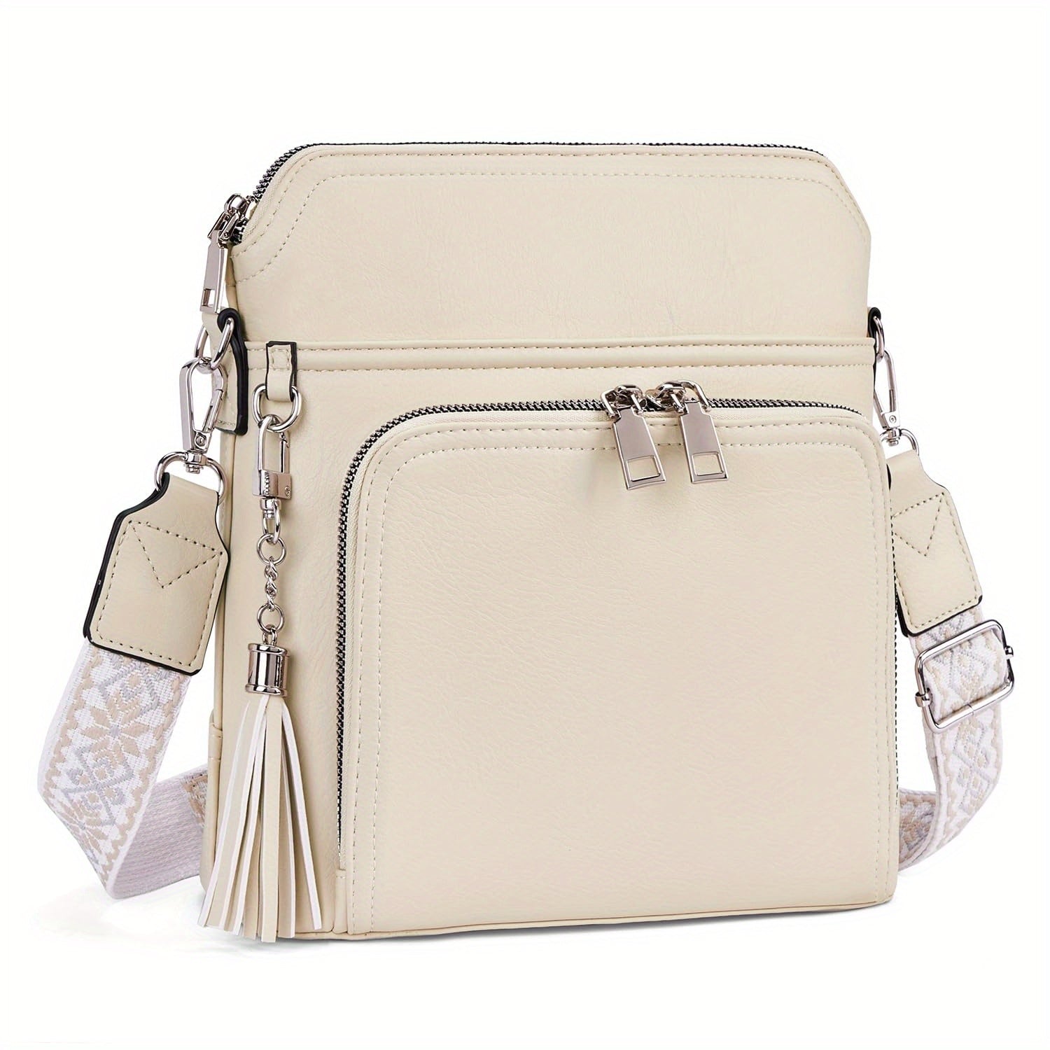 Crossbody Bag for Women – for Travel, Faux Leather Boho Tassel Chic – detail view 22