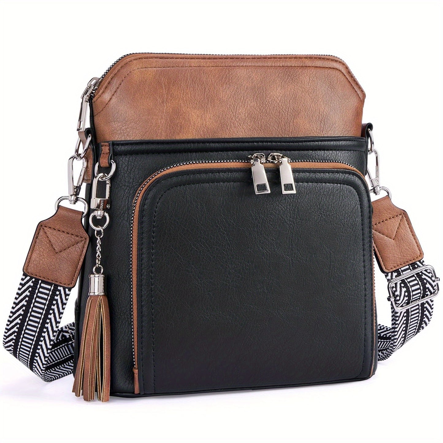 Crossbody Bag for Women – for Travel, Faux Leather Boho Tassel Chic – detail view 24