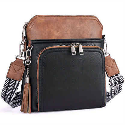 Crossbody Bag for Women – for Travel, Faux Leather Boho Tassel Chic – detail view 24