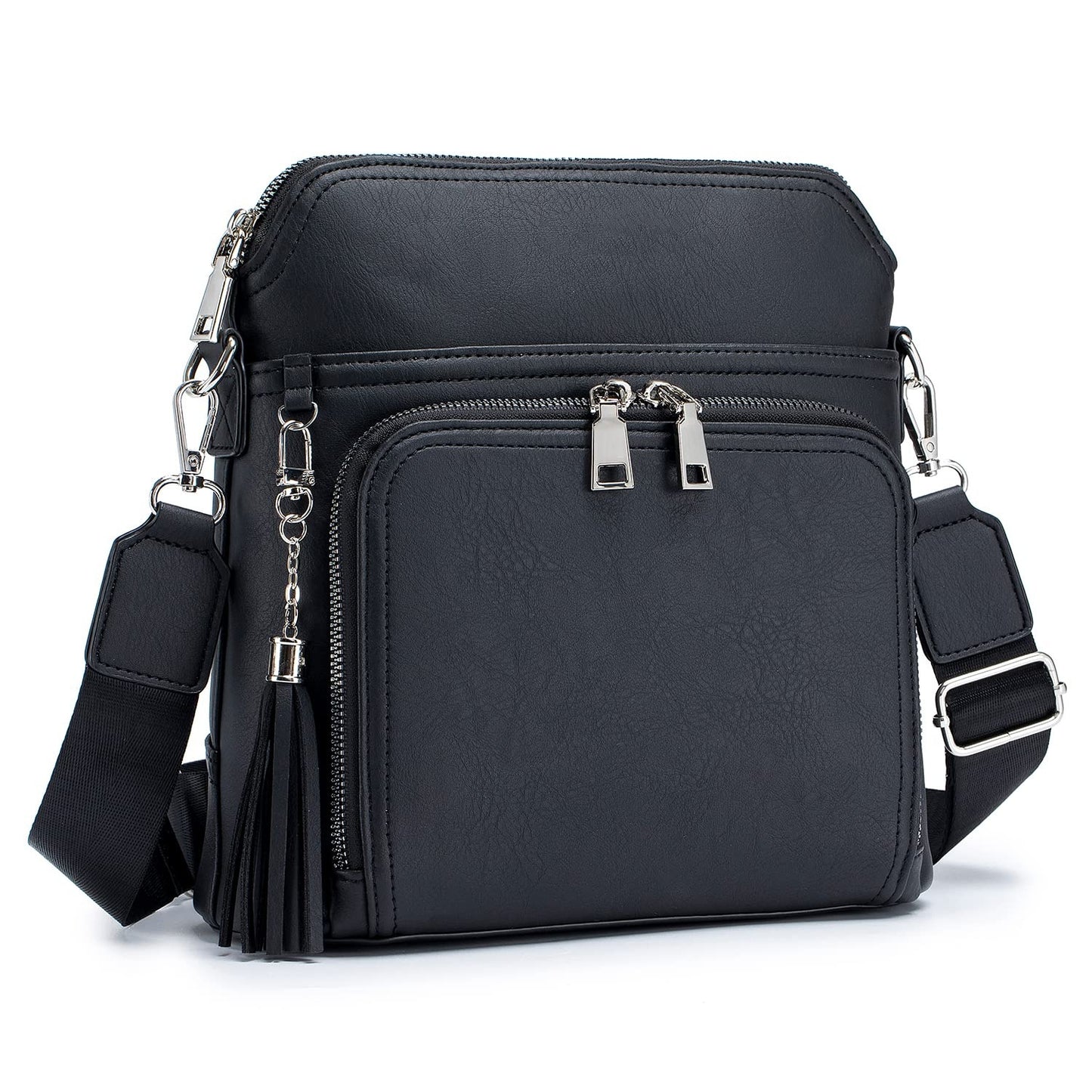 Crossbody Bag for Women – for Travel, Faux Leather Boho Tassel Chic – detail view 20