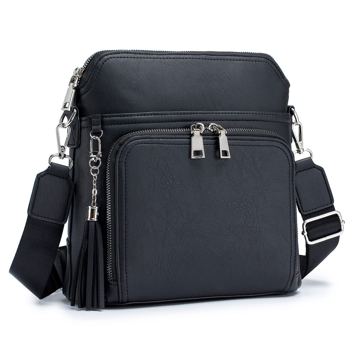 Crossbody Bag for Women – for Travel, Faux Leather Boho Tassel Chic – detail view 20