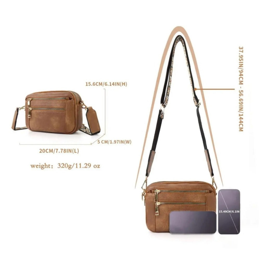 Crossbody Bag for Women – Vegan Leather, Adjustable Strap, Lightweight, for Travel & – detail view 6