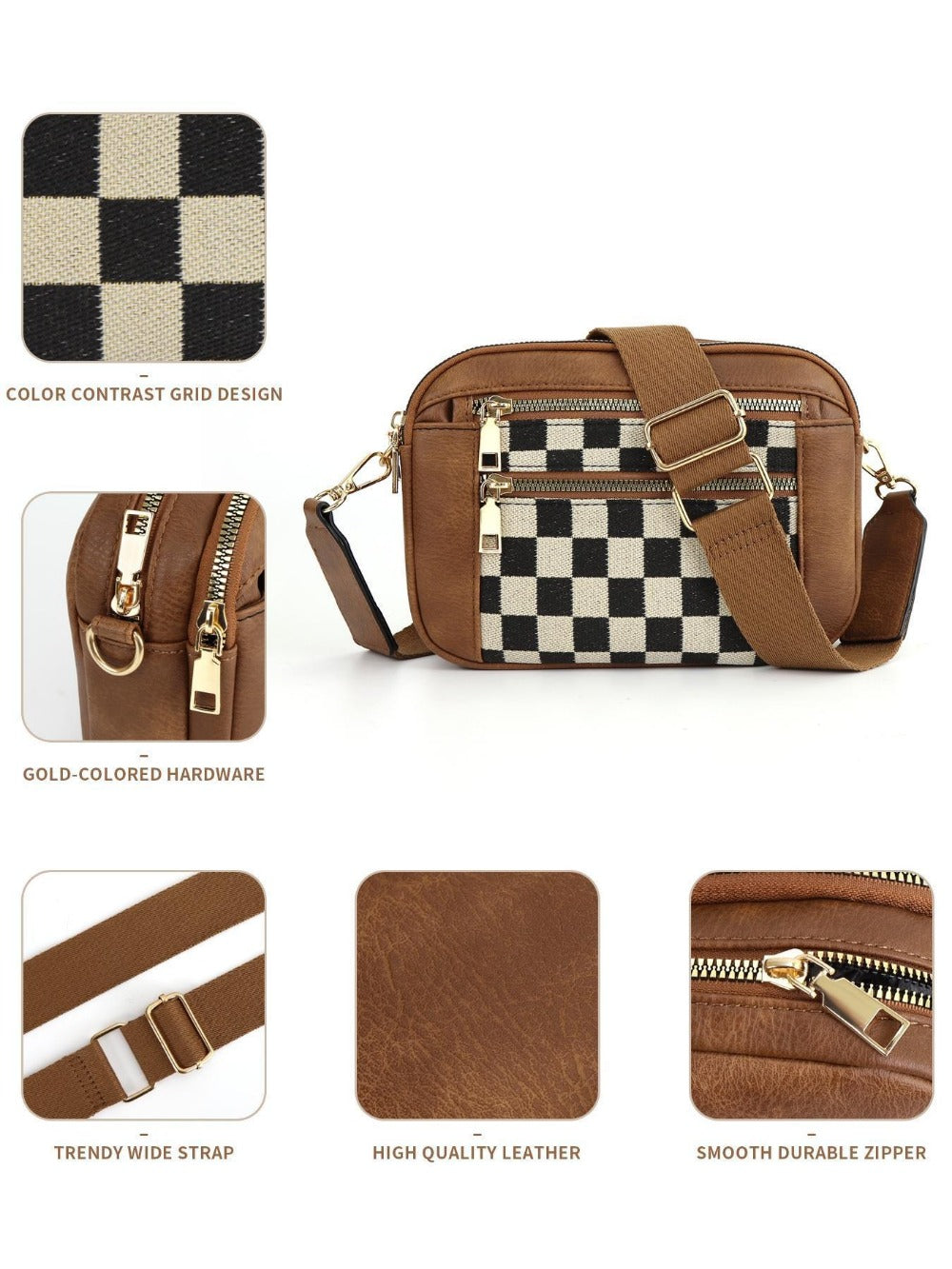 Crossbody Bag for Women – Vegan Leather, Adjustable Strap, Lightweight, for Travel & – detail view 30