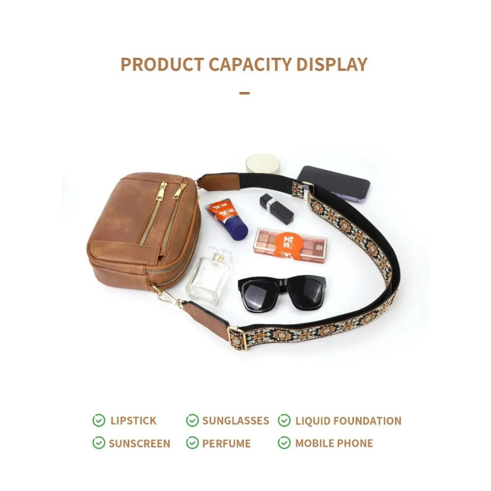 Crossbody Bag for Women – Vegan Leather, Adjustable Strap, Lightweight, for Travel & – detail view 12