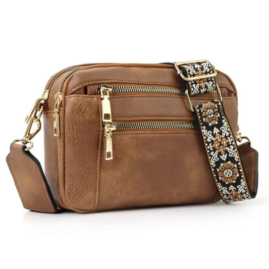 Crossbody Bag for Women – Vegan Leather, Adjustable Strap, Lightweight, for Travel & – front view