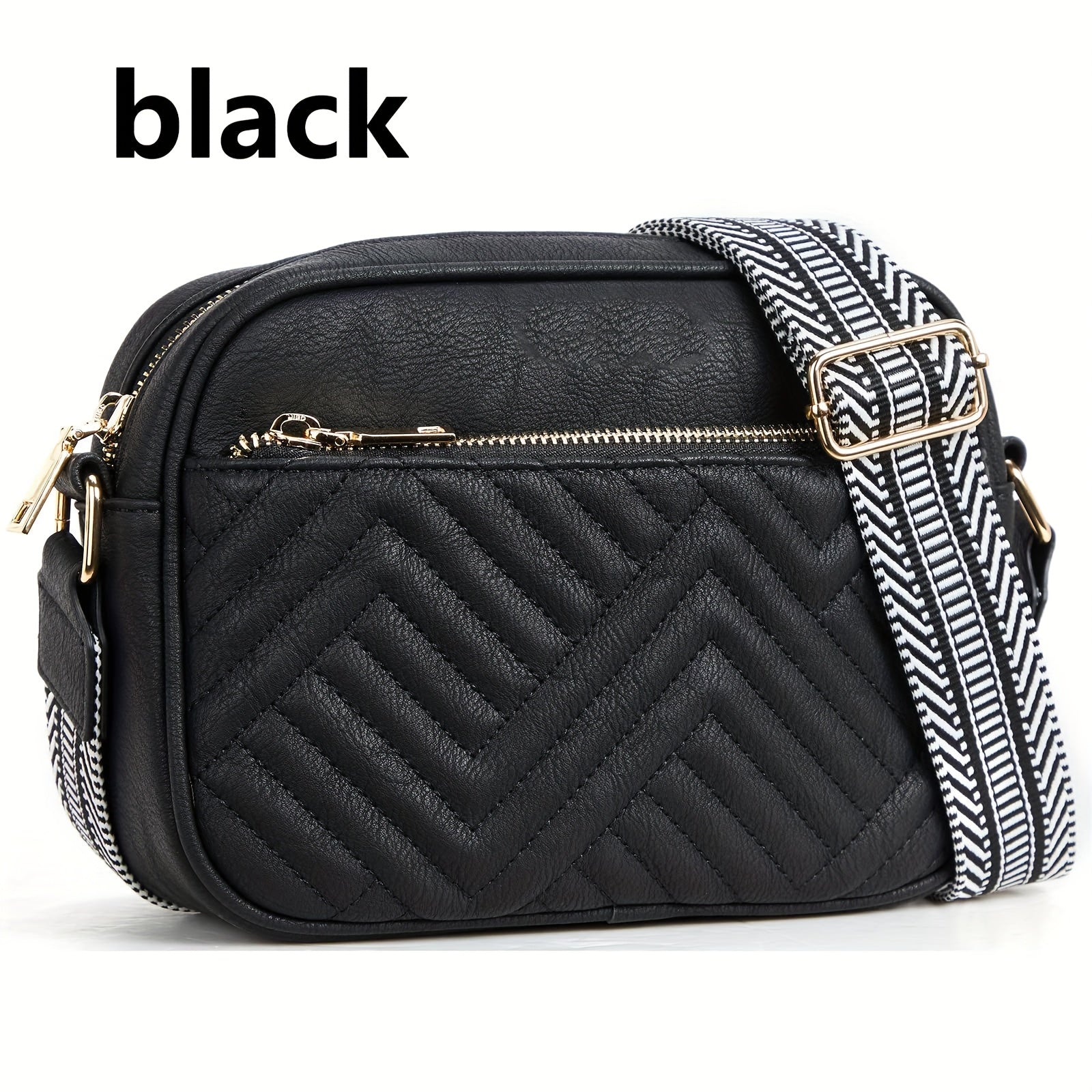 Crossbody Bag for Women – Vegan Leather, Quilted, Multi Pocket, Lightweight – front view - product view 20