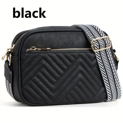 Crossbody Bag for Women – Vegan Leather, Quilted, Multi Pocket, Lightweight – front view - product view 20