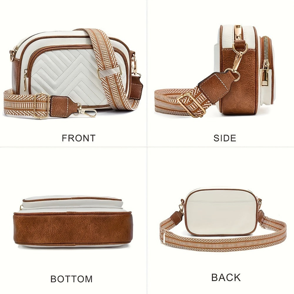Crossbody Bag for Women – Vegan Leather, Quilted, Multi Pocket, Lightweight – detail view 18