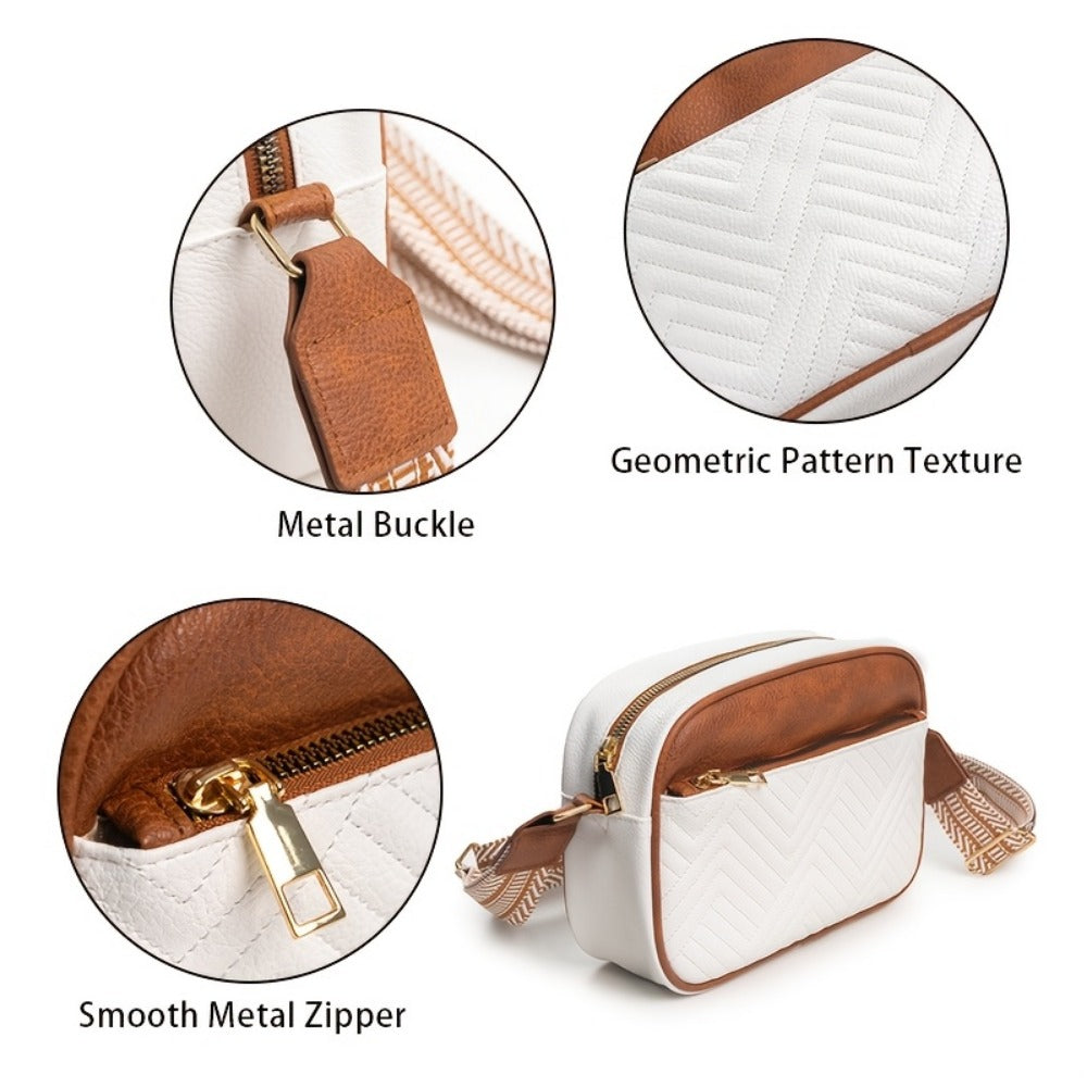 Crossbody Bag for Women – Vegan Leather, Quilted, Multi Pocket, Lightweight – detail view 7