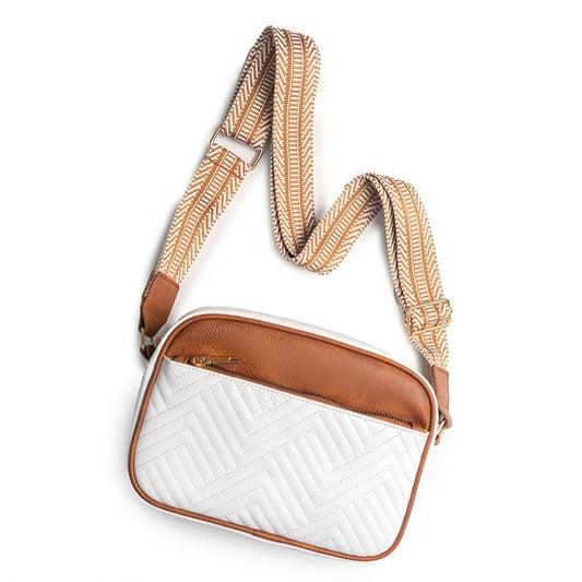 Crossbody Bag for Women – Vegan Leather, Quilted, Multi Pocket, Lightweight – front view
