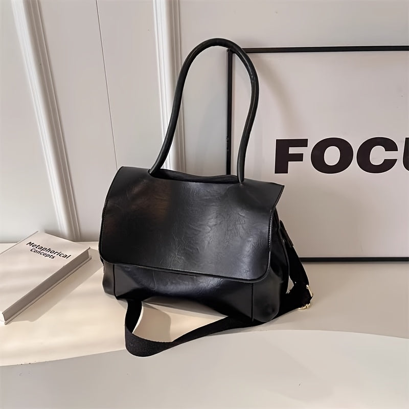 Crossbody Bag for Women – Vintage Leather Satchel Handmade Top – detail view 2
