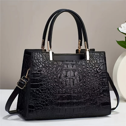 Crossbody Bag for Women – for Work, Crocodile Pattern Gradient Color Multifunctional – front view - product view 7