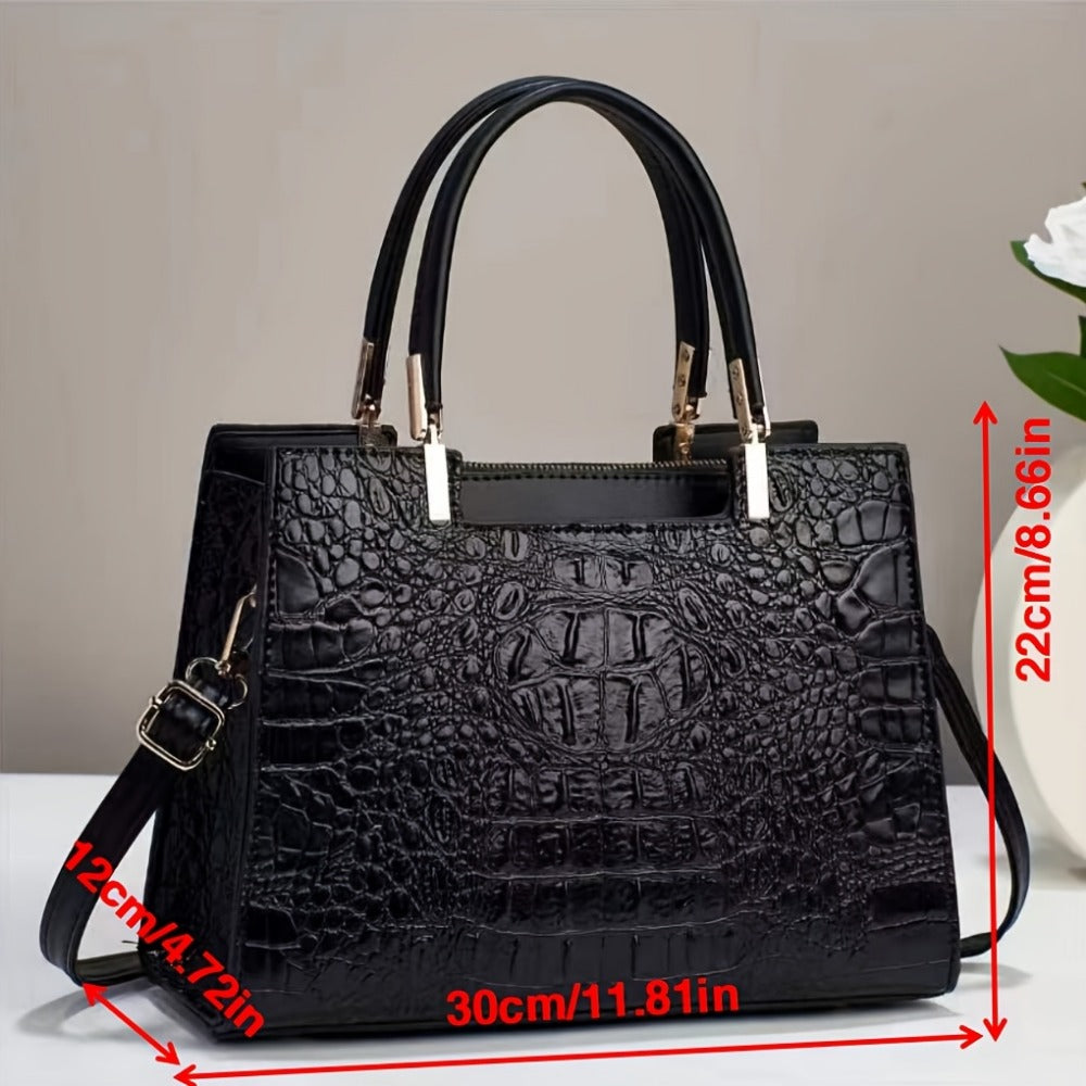 Crossbody Bag for Women – for Work, Crocodile Pattern Gradient Color Multifunctional – detail view 10