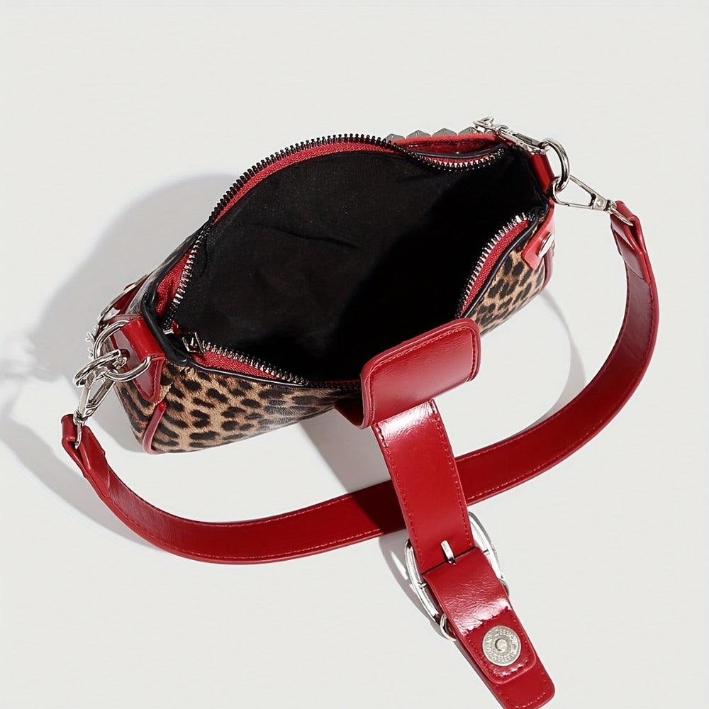 Crossbody Bag for Women – Y2k Leopard Print Chain Strap – detail view 6