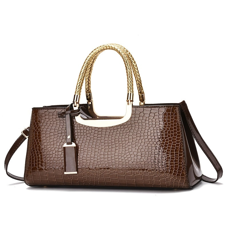 Women's Handbag – Alligator Pattern Evening Glossy Dinner – detail view 13