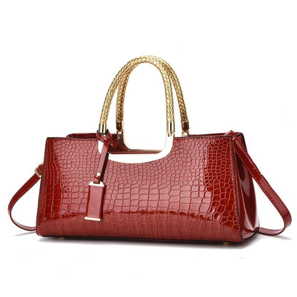 Women's Handbag – Alligator Pattern Evening Glossy Dinner – detail view 2