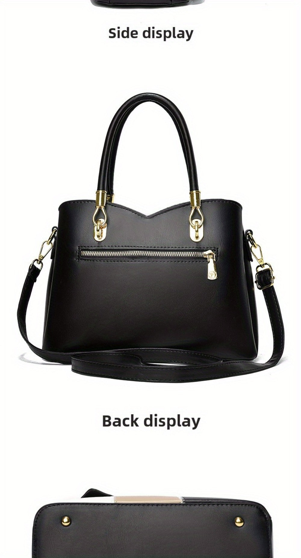 Women's Handbag – Large Capacity, Colorblock Satchel Large Capacity Faux – detail view 20