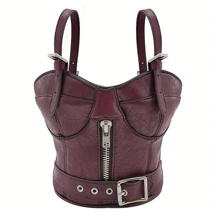 Women's Handbag – Mini, Dark Punk Zipper Creative Shape – detail view 26