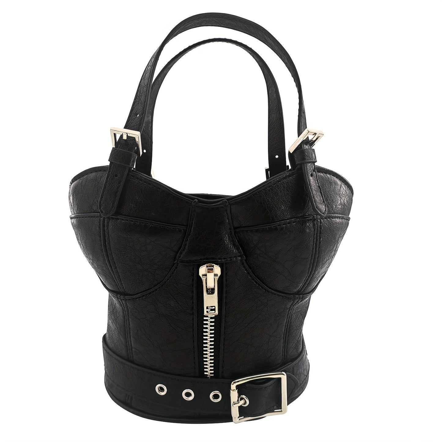 Women's Handbag – Mini, Dark Punk Zipper Creative Shape – detail view 25