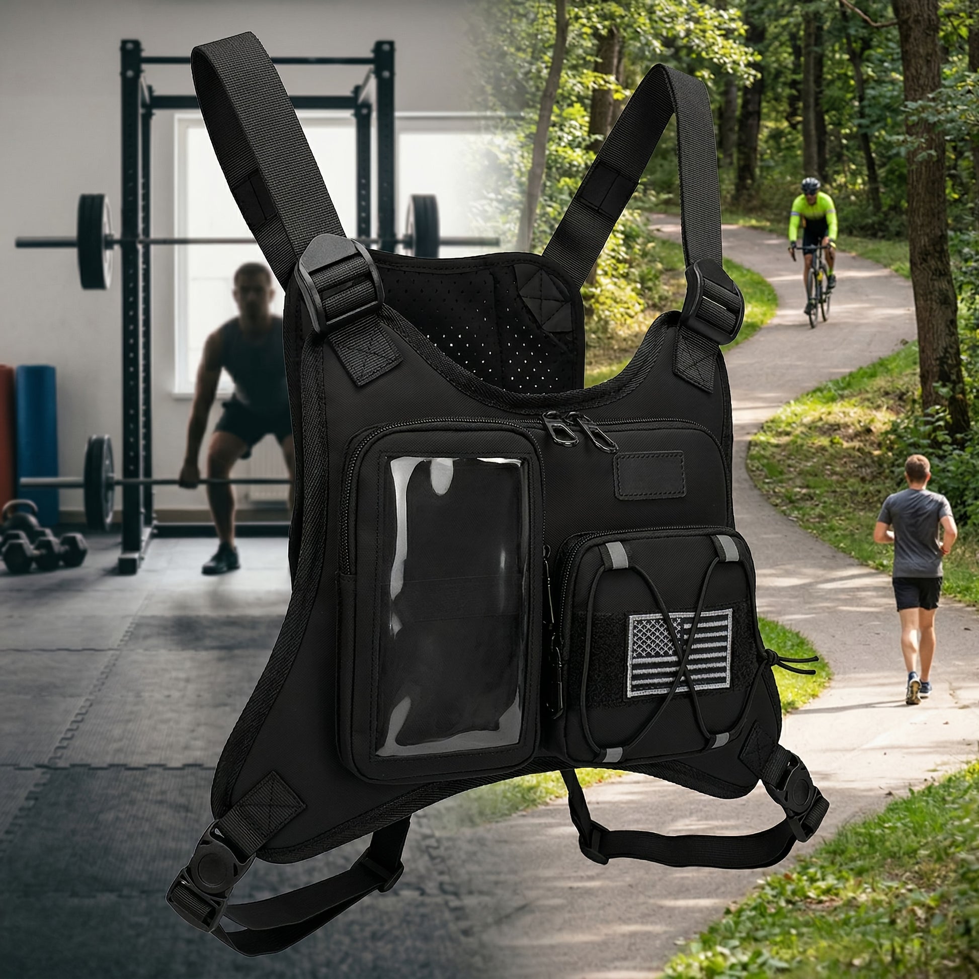 Women's Handbag – for Travel & Work, Running Vest Built In Phone – front view - product view 25