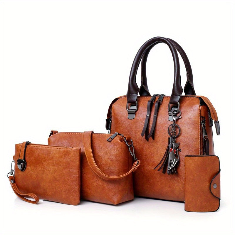 Shoulder Bag for Women – 4-Piece, Large Capacity, Adjustable Strap, for Everyday Use – front view - product view 37