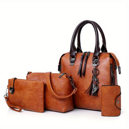 Shoulder Bag for Women – 4-Piece, Large Capacity, Adjustable Strap, for Everyday Use – front view