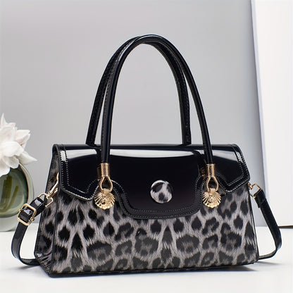 Shoulder Bag for Women – Adjustable Strap, Leopard Print Magnetic Snap Adjustable – detail view 3