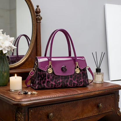 Shoulder Bag for Women – Adjustable Strap, Leopard Print Magnetic Snap Adjustable – detail view 16