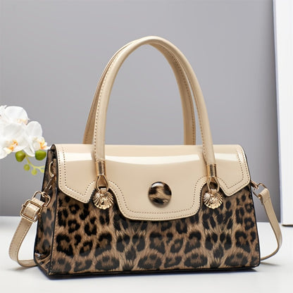 Shoulder Bag for Women – Adjustable Strap, Leopard Print Magnetic Snap Adjustable – detail view 7