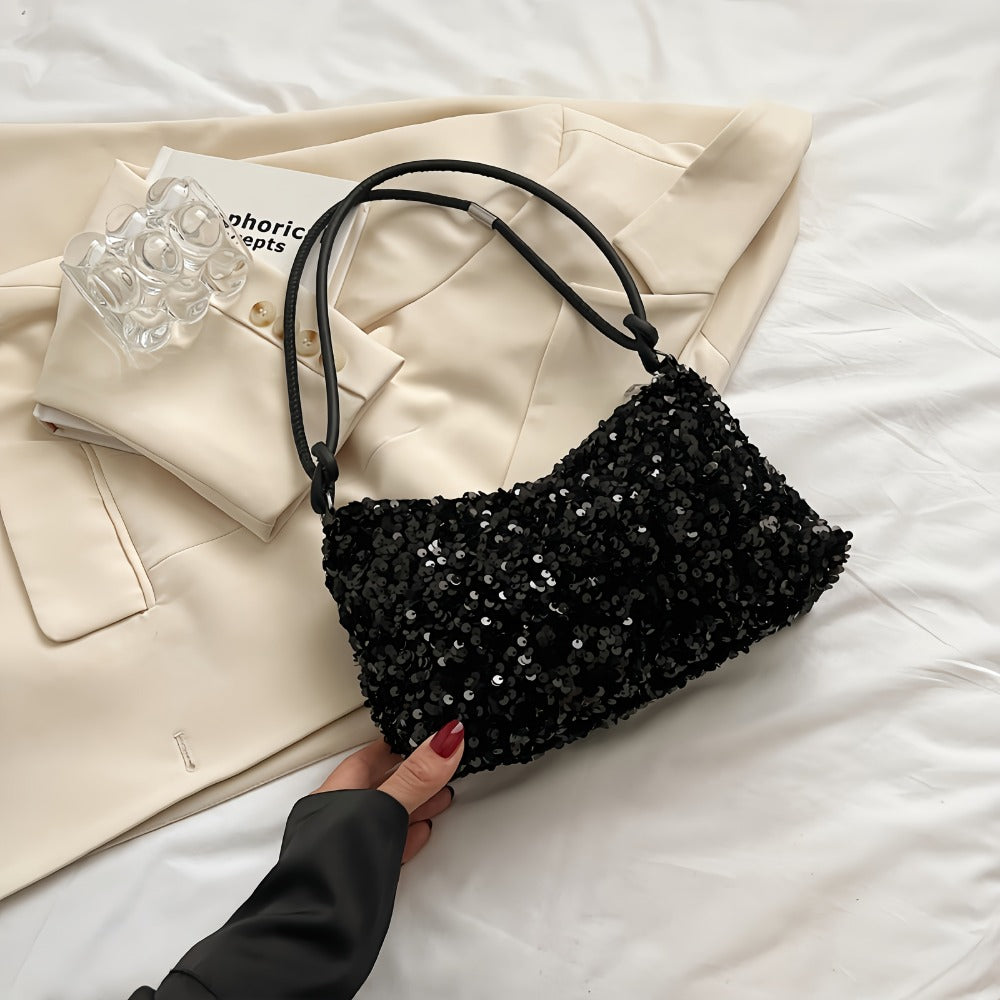 Shoulder Bag for Women – Adjustable Strap, Sequin Sparkly Evening Adjustable Strap – detail view 4