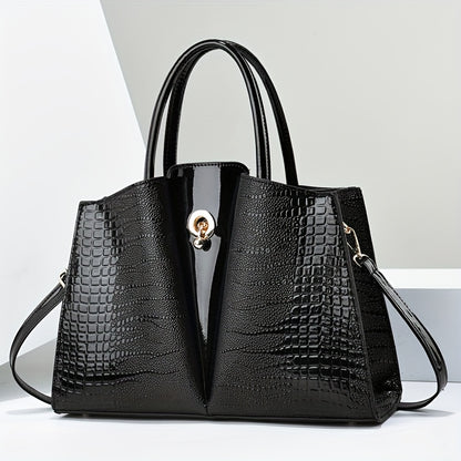Shoulder Bag for Women – Genuine Leather, Genuine Leather Crocodile Texture Luxury – detail view 7