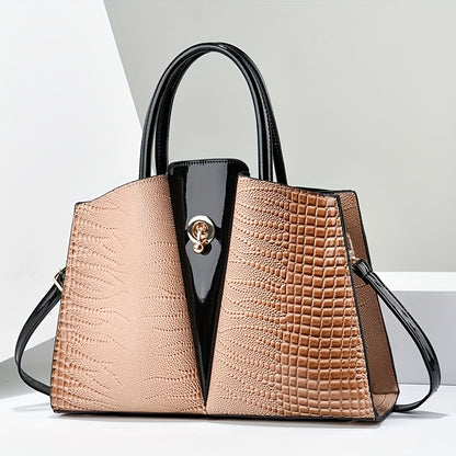 Shoulder Bag for Women – Genuine Leather, Genuine Leather Crocodile Texture Luxury – detail view 6