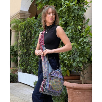 Shoulder Bag for Women – Handmade Cotton Butterfly Hobo Boho – detail view 14
