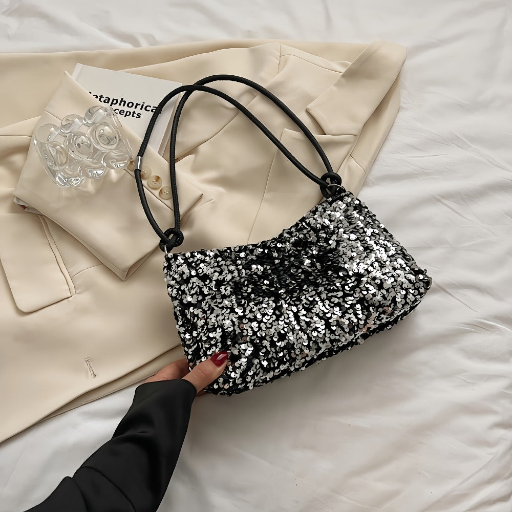 Shoulder Bag for Women – Large Capacity, Sequin Large Capacity Glitter Zipper – detail view 3